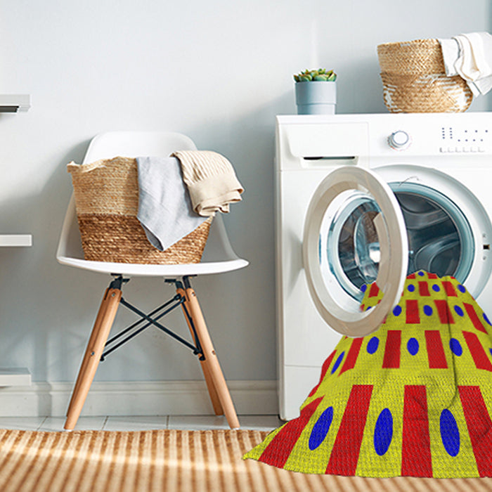 Machine Washable Transitional Yellow Rug in a Washing Machine, wshpat2371