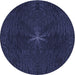 Square Patterned Deep Periwinkle Purple Rug, pat2372blu