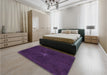 Patterned Deep Purple Rug in a Bedroom, pat2372pur