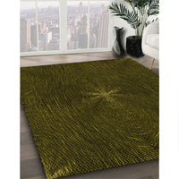 Patterned Dark Bronze Brown Rug, pat2372yw