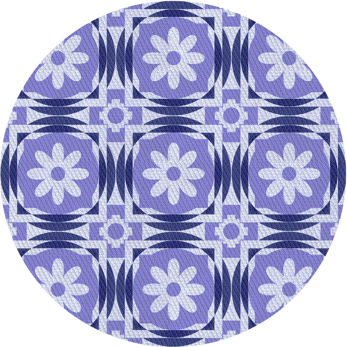 Square Patterned Royal Blue Rug, pat2373blu