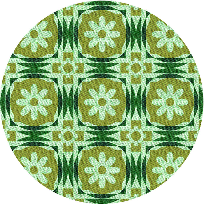 Square Patterned Light Green Rug, pat2373grn