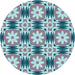 Square Patterned Blue Rug, pat2373lblu