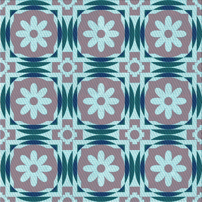 Round Patterned Blue Rug, pat2373lblu