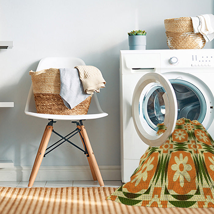 Machine Washable Transitional Mahogany Brown Rug in a Washing Machine, wshpat2373yw