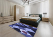 Patterned Sky Blue Rug in a Bedroom, pat2374blu