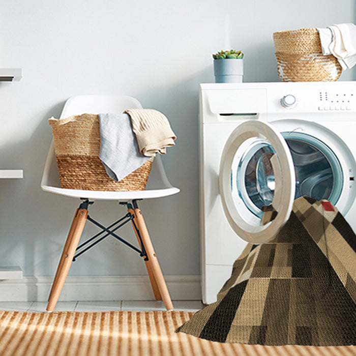 Machine Washable Transitional Bronze Brown Rug in a Washing Machine, wshpat2374brn