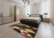 Patterned Bronze Brown Rug in a Bedroom, pat2374brn