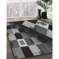 Patterned Charcoal Black Rug, pat2374gry