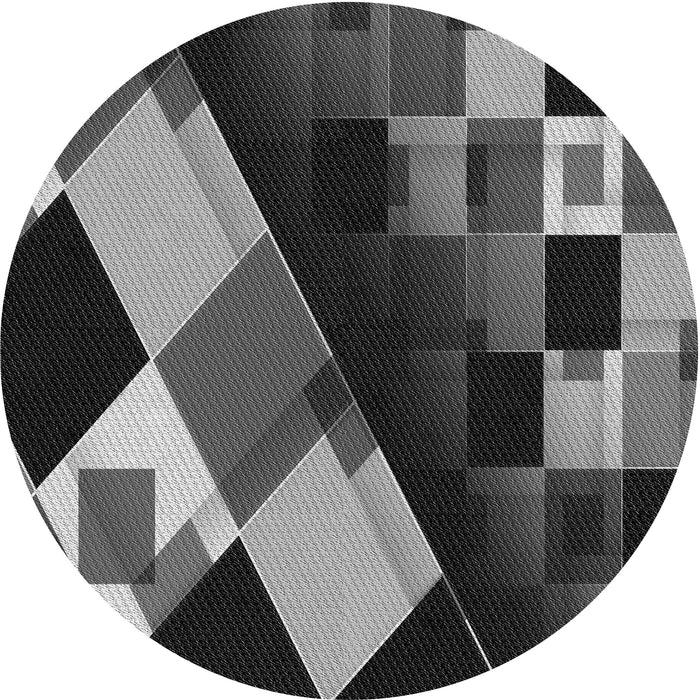 Square Machine Washable Transitional Charcoal Black Rug in a Living Room, wshpat2374gry