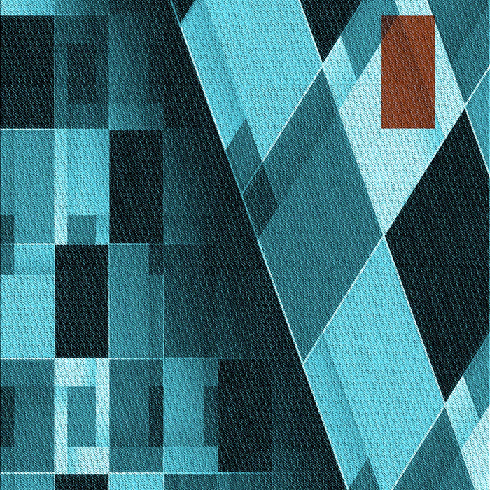 Patterned Dark Turquoise Green Rug, pat2374lblu