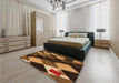 Patterned Orange Rug in a Bedroom, pat2374org