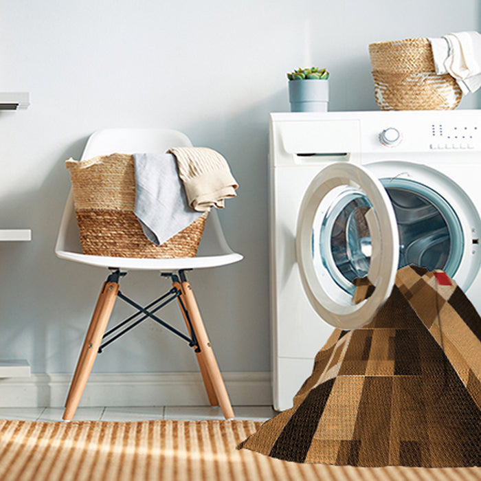 Machine Washable Transitional Orange Rug in a Washing Machine, wshpat2374org