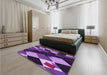 Patterned Purple Rug in a Bedroom, pat2374pur