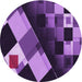 Square Patterned Purple Rug, pat2374pur