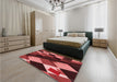 Patterned Dark Red Rug in a Bedroom, pat2374rd