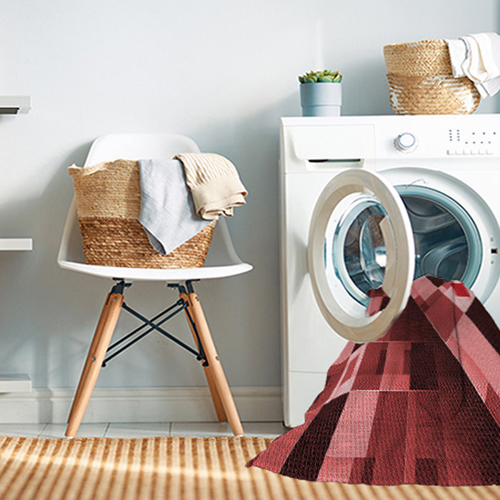 Machine Washable Transitional Dark Red Rug in a Washing Machine, wshpat2374rd
