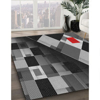 Patterned Mid Gray Novelty Rug, pat2374