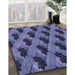 Patterned Blue Rug in Family Room, pat2375blu