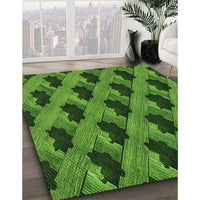 Patterned Deep Emerald Green Rug, pat2375grn