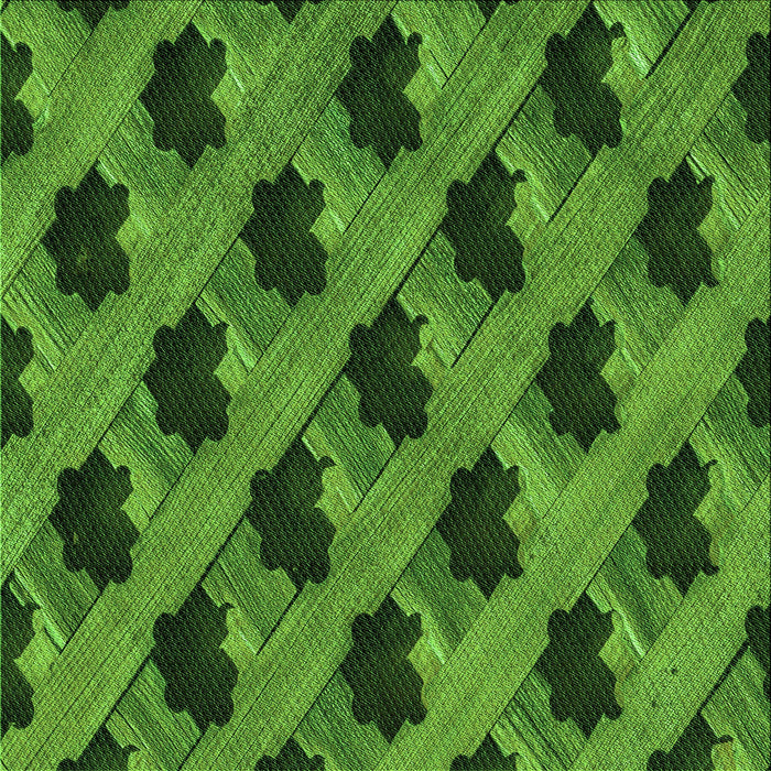 Round Machine Washable Transitional Deep Emerald Green Rug, wshpat2375grn