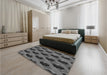 Patterned Dark Gray Black Rug in a Bedroom, pat2375gry