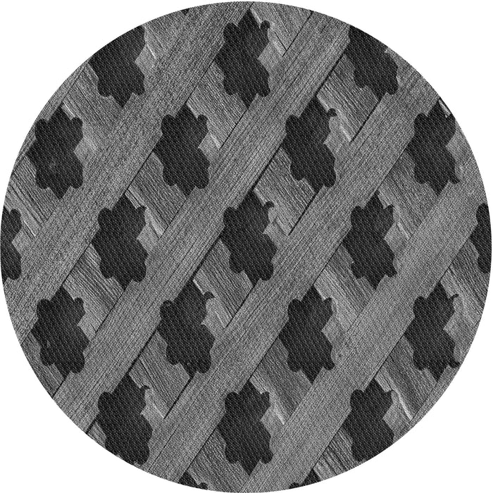 Square Patterned Dark Gray Black Rug, pat2375gry