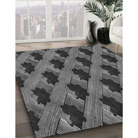 Patterned Dark Gray Black Rug, pat2375gry