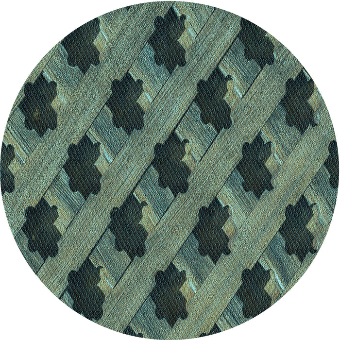 Square Patterned Dark Slate Grey Green Rug, pat2375lblu