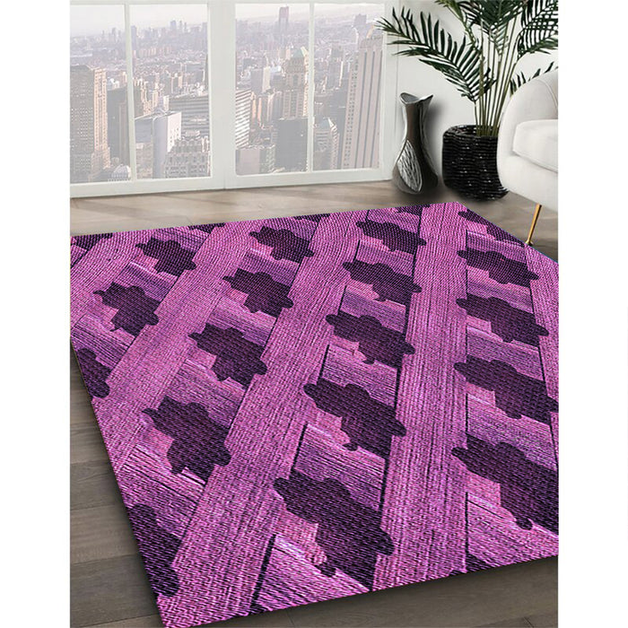 Machine Washable Transitional Purple Rug in a Family Room, wshpat2375pur