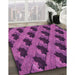 Patterned Purple Rug in Family Room, pat2375pur