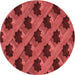 Square Patterned Red Rug, pat2375rd