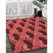 Machine Washable Transitional Red Rug in a Family Room, wshpat2375rd