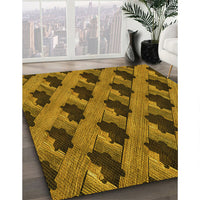Patterned Dark Orange Rug, pat2375yw