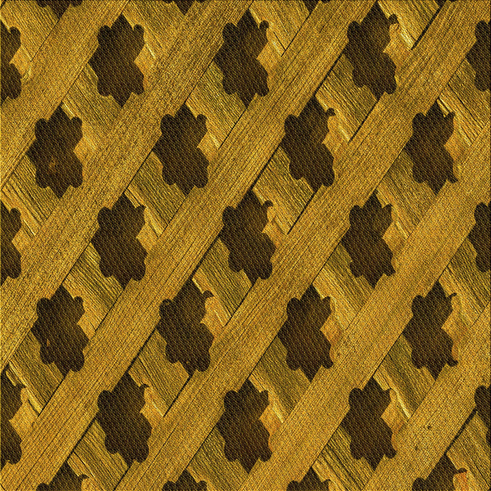 Round Patterned Dark Orange Rug, pat2375yw