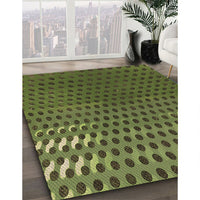 Patterned Green Rug, pat2376brn