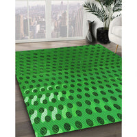 Patterned Green Rug, pat2376grn