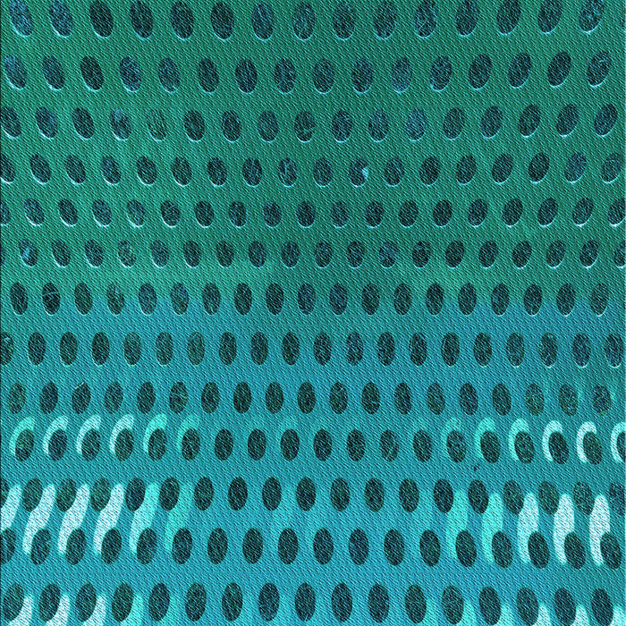 Patterned Dark Turquoise Green Rug, pat2376lblu