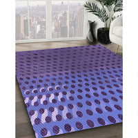 Patterned Medium Slate Blue Rug, pat2376pur