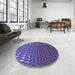 Round Patterned Medium Slate Blue Rug in a Office, pat2376pur