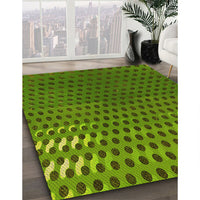 Patterned Green Rug, pat2376yw