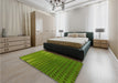 Patterned Green Rug in a Bedroom, pat2376yw