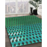 Patterned Light Sea Green Novelty Rug, pat2376