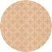 Square Patterned Deep Peach Orange Rug, pat2377org