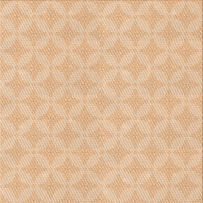 Round Patterned Deep Peach Orange Rug, pat2377org