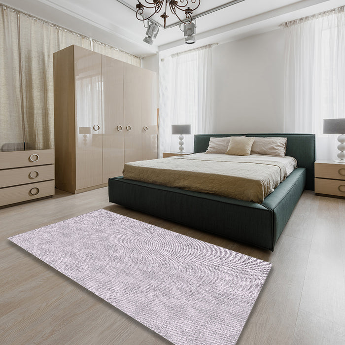 Machine Washable Transitional Lavender Purple Rug in a Bedroom, wshpat2377