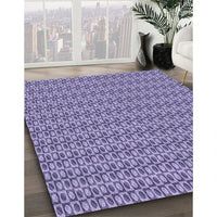 Patterned Deep Periwinkle Purple Rug, pat2378blu