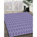 Patterned Deep Periwinkle Purple Rug in Family Room, pat2378blu