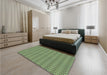 Patterned Green Peas Green Rug in a Bedroom, pat2378lblu