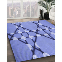 Patterned Denim Blue Rug, pat2379blu